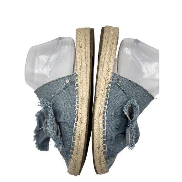 Sam Edelman Womens Sandals Size 7.5M Denim Espadrille With Bow Detail & Frayed E - Picture 5 of 11